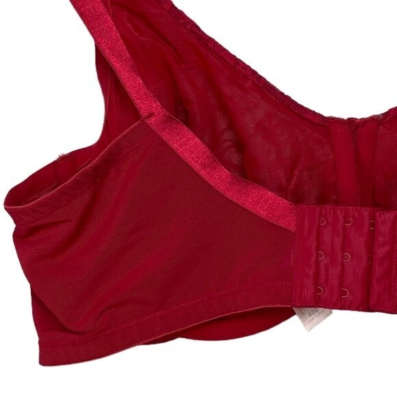 Cacique Red Unlined Full Coverage Underwire Lace Bra Size 40D - Picture 6 of 11